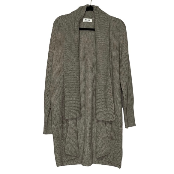 Military Hippie grey draped collar cardigan sweater. Size L/XL‎ - Picture 1 of 5